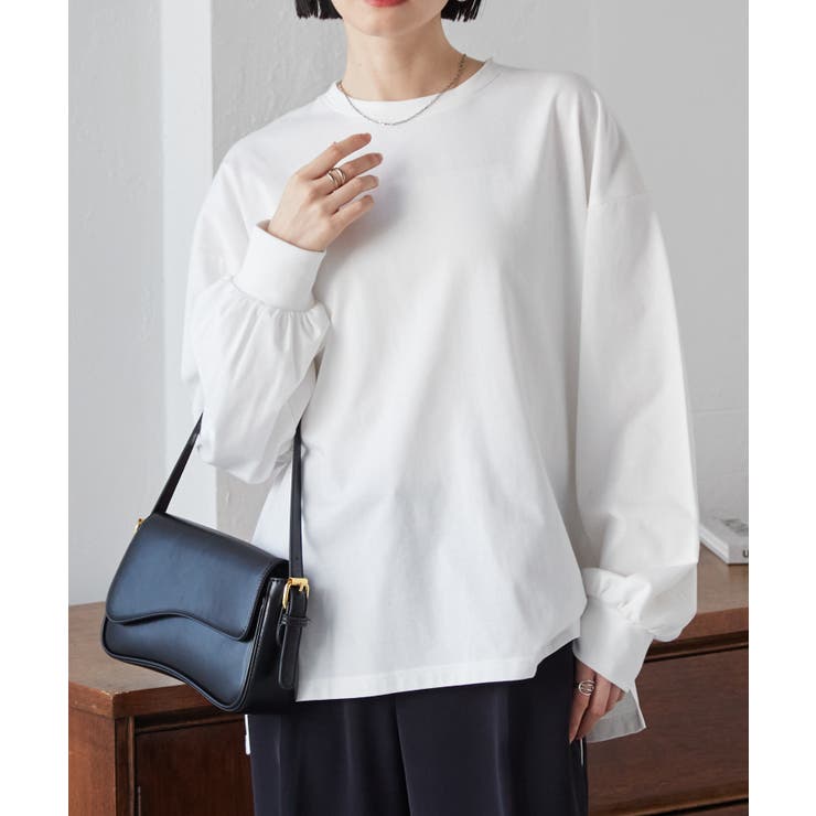 ホワイト | 多機能ベーシックオーバーサイズ長袖Ｔシャ | RANAN