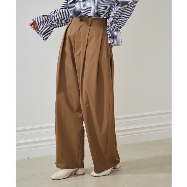 ベージュ | カーブシルエットサイドタックパンツ | RANAN