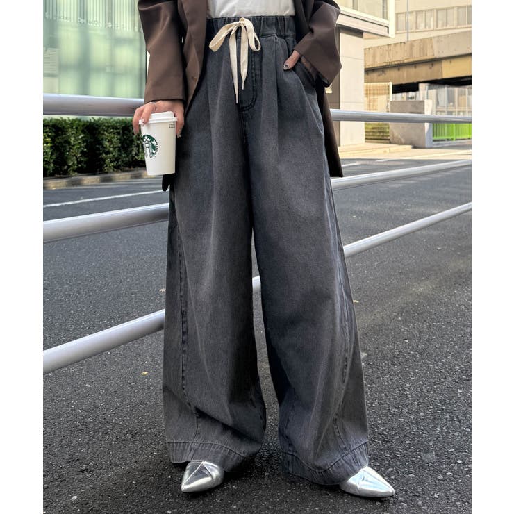 【S～LLサイズ展開】2タックワイドイージーデニムパンツ | RANAN | 詳細画像30 