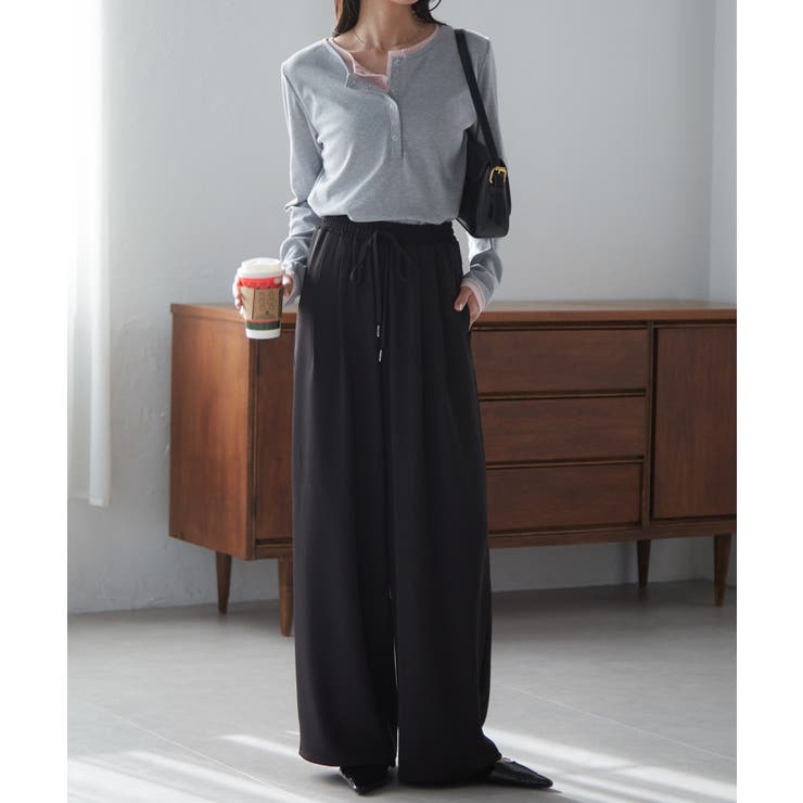 【S～3L展開】とろみ２タックイージーパンツ | RANAN | 詳細画像22 