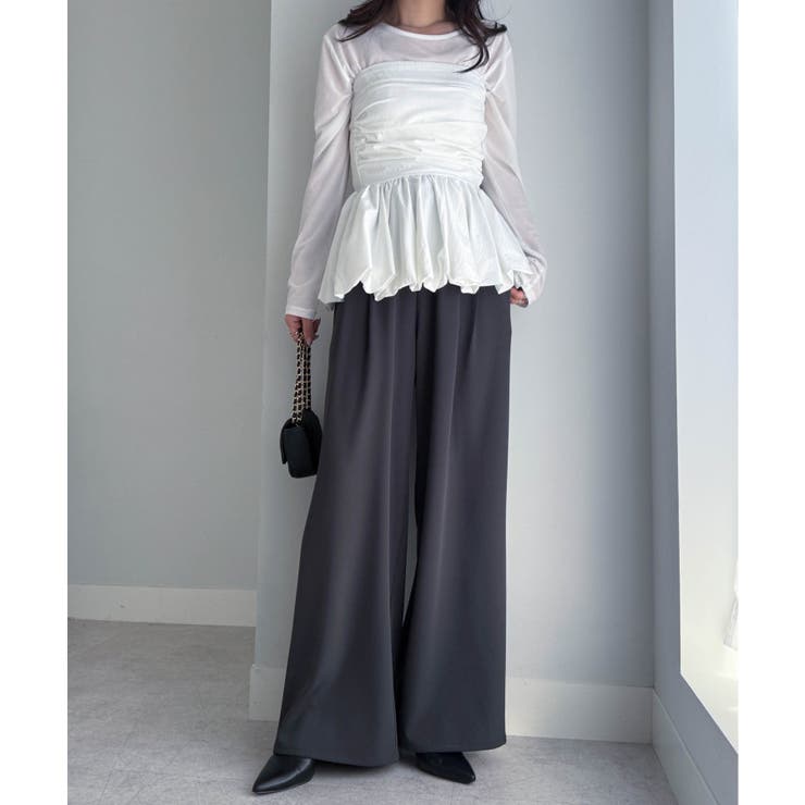 【S～3L展開】とろみ２タックイージーパンツ | RANAN | 詳細画像37 