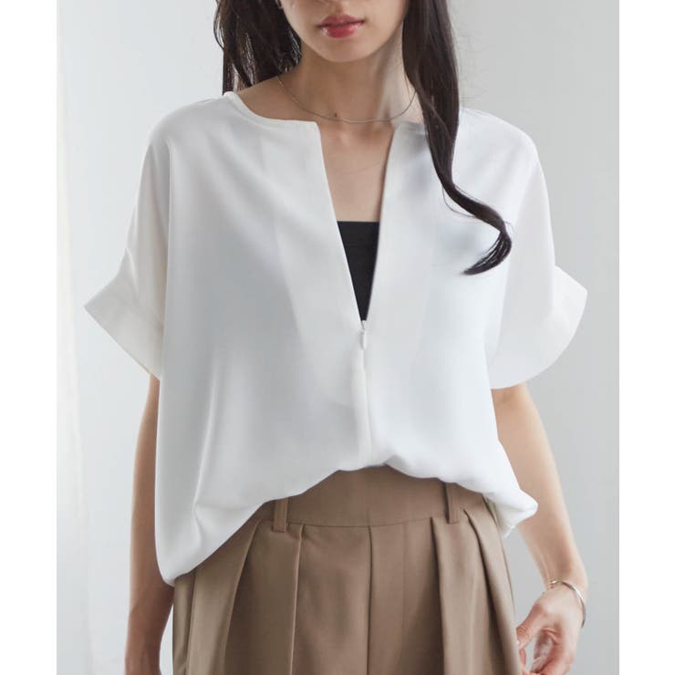 前後2WAYハーフジップブラウス | RANAN | 詳細画像1 