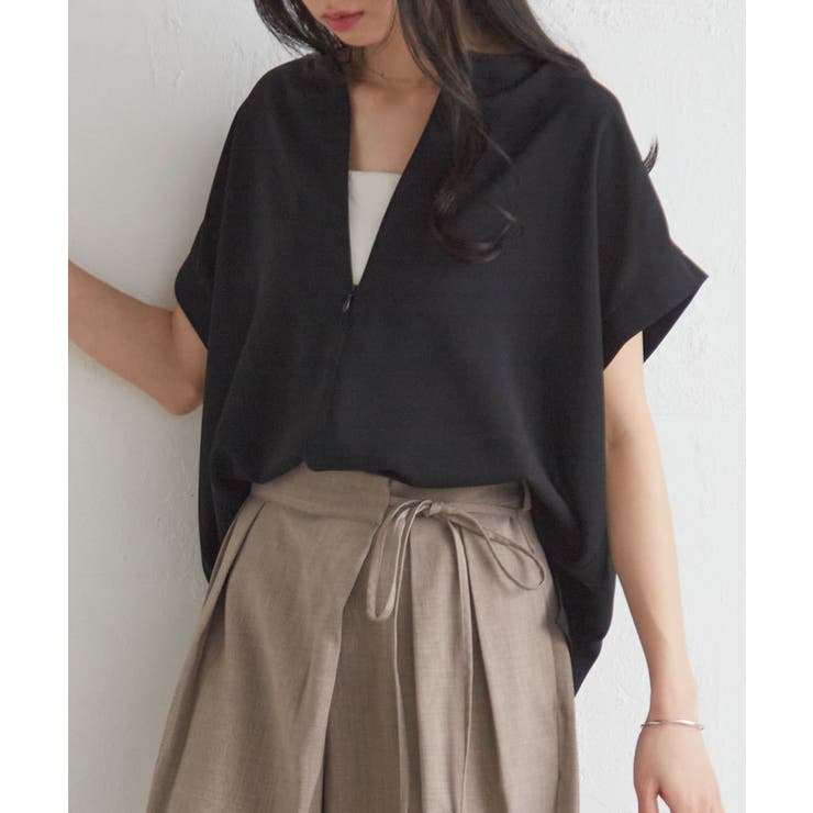 前後2WAYハーフジップブラウス | RANAN | 詳細画像10 