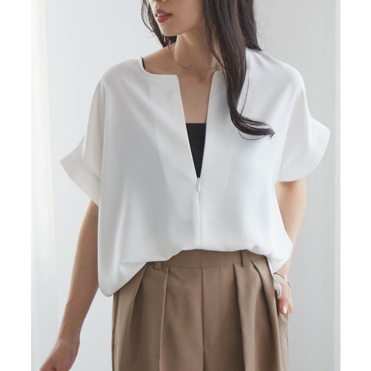 前後2WAYハーフジップブラウス | RANAN | 詳細画像2 