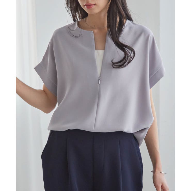 前後2WAYハーフジップブラウス | RANAN | 詳細画像21 