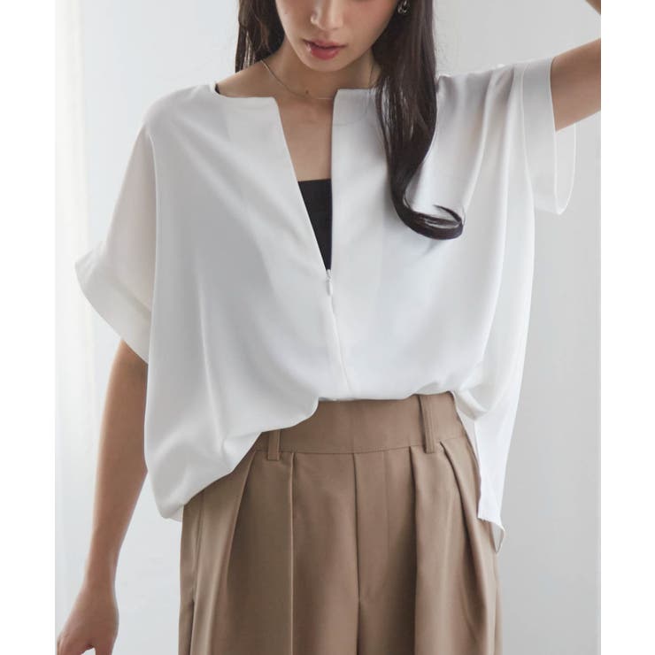 前後2WAYハーフジップブラウス | RANAN | 詳細画像3 