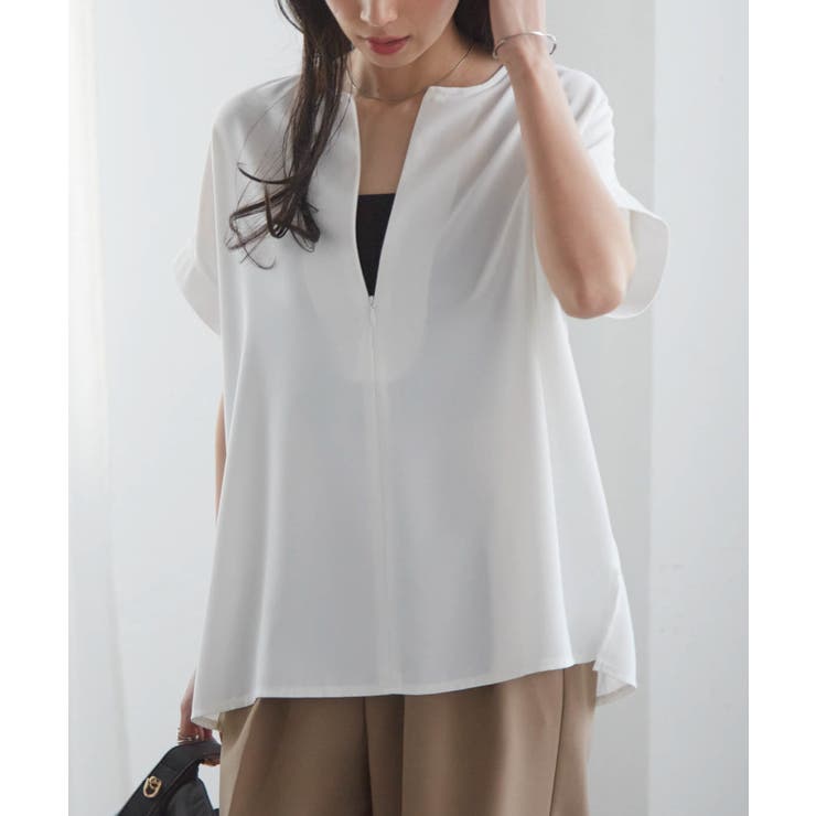 前後2WAYハーフジップブラウス | RANAN | 詳細画像4 