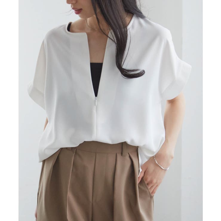 前後2WAYハーフジップブラウス | RANAN | 詳細画像8 