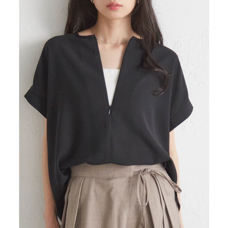 前後2WAYハーフジップブラウス | RANAN | 詳細画像9 