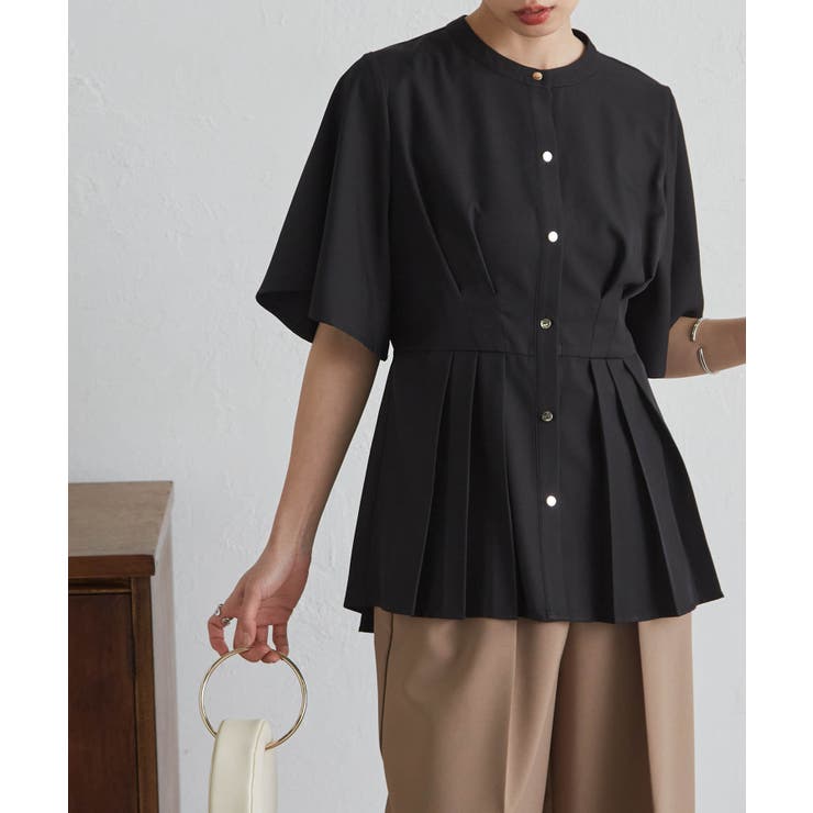 ブラック | ウエストタックフレアブラウス | RANAN