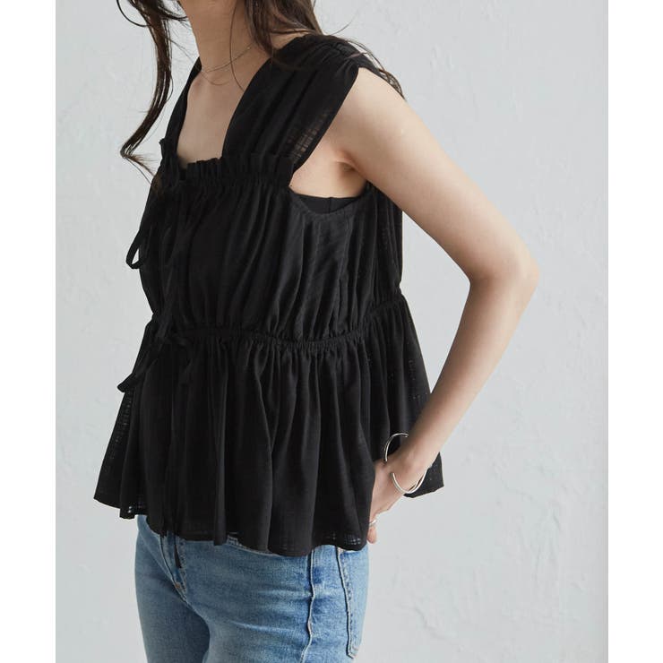 フロントリボンギャザーノースリブラウス | RANAN | 詳細画像12 