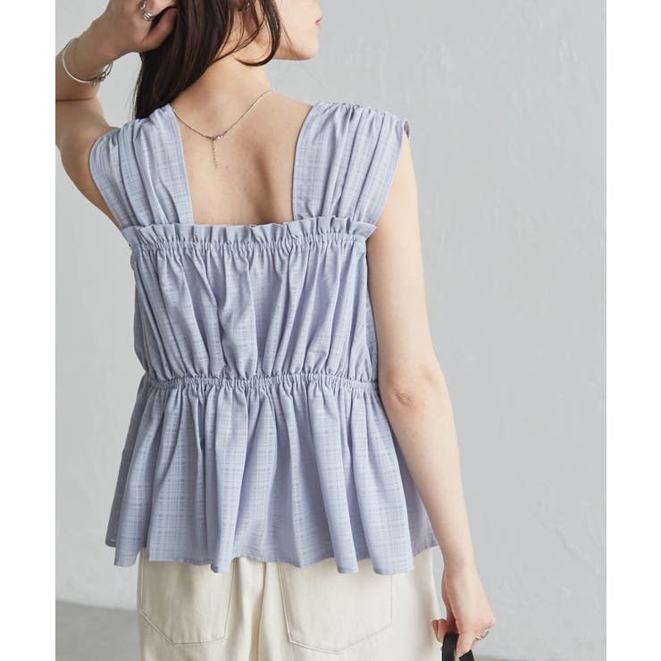 フロントリボンギャザーノースリブラウス | RANAN | 詳細画像6 