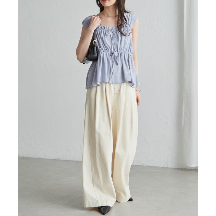 フロントリボンギャザーノースリブラウス | RANAN | 詳細画像7 