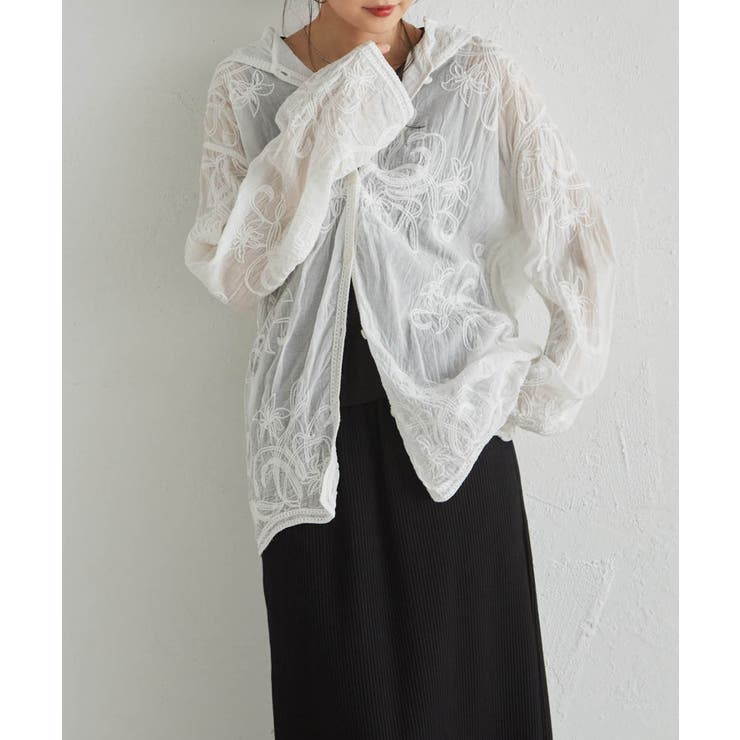 コード刺繍フードシャツ | RANAN | 詳細画像14 