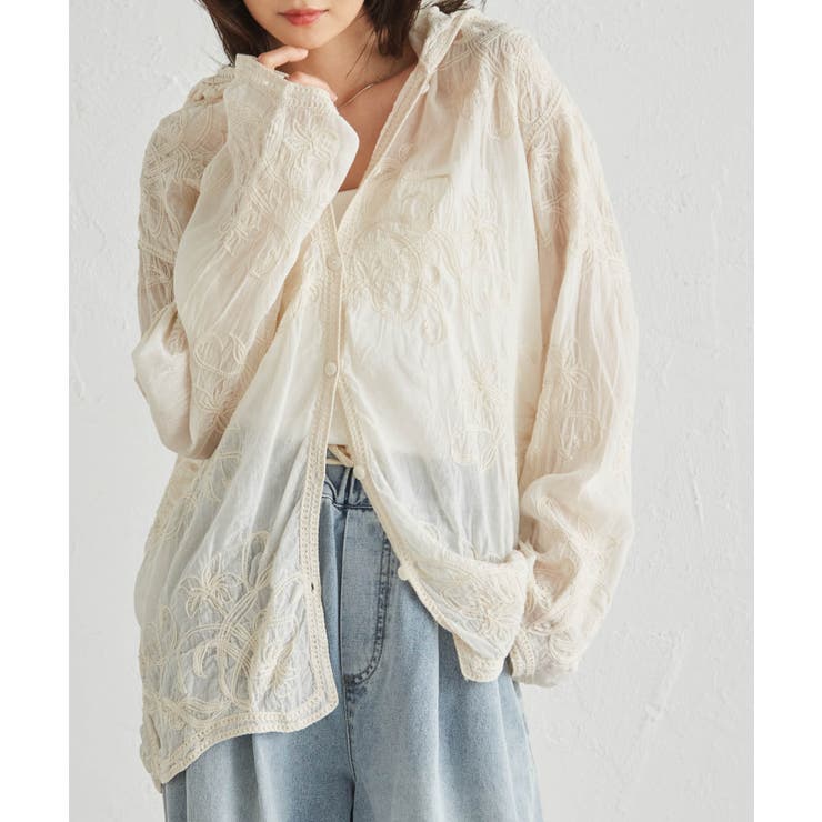 コード刺繍フードシャツ | RANAN | 詳細画像2 