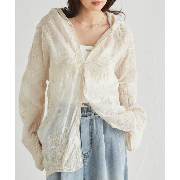 コード刺繍フードシャツ | RANAN | 詳細画像3 