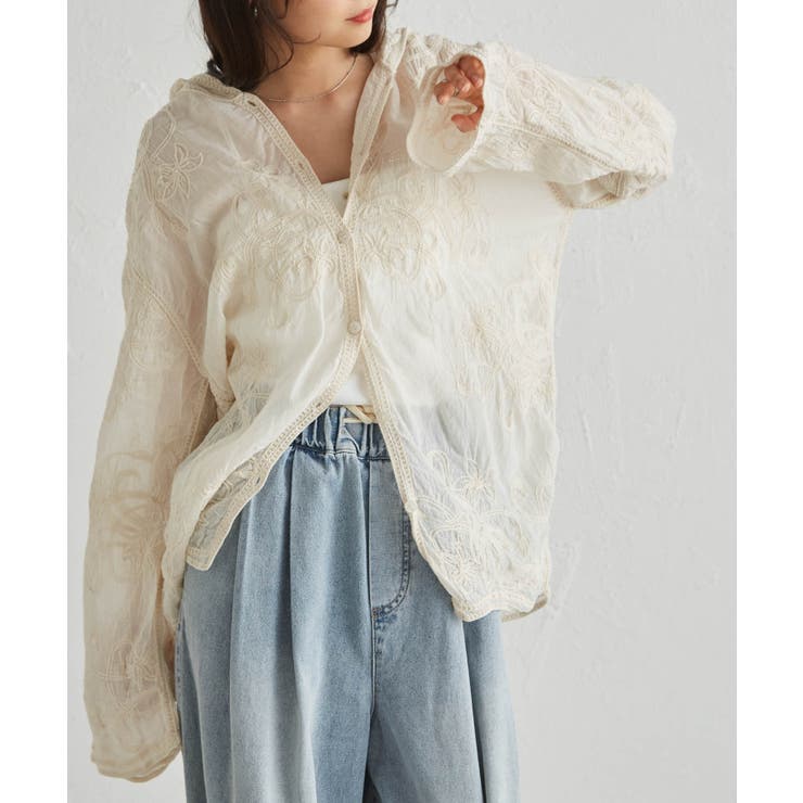 コード刺繍フードシャツ | RANAN | 詳細画像5 