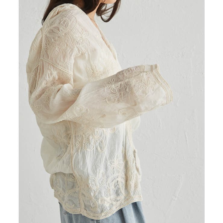 コード刺繍フードシャツ | RANAN | 詳細画像6 