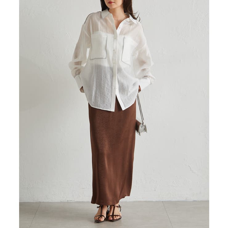 配色パイピングシアーシャツ | RANAN | 詳細画像10 