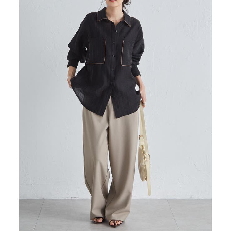 配色パイピングシアーシャツ | RANAN | 詳細画像17 