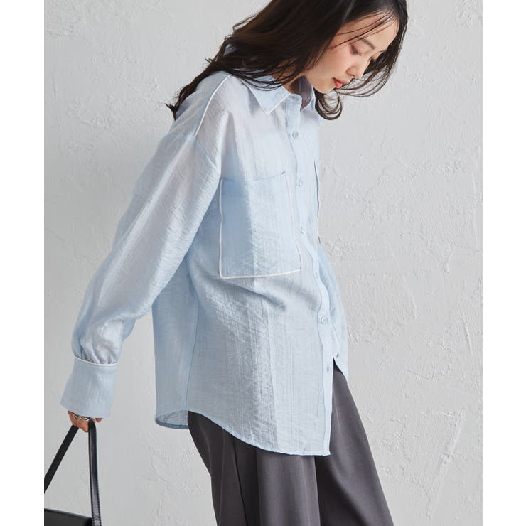 配色パイピングシアーシャツ | RANAN | 詳細画像22 