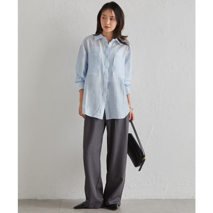 配色パイピングシアーシャツ | RANAN | 詳細画像24 