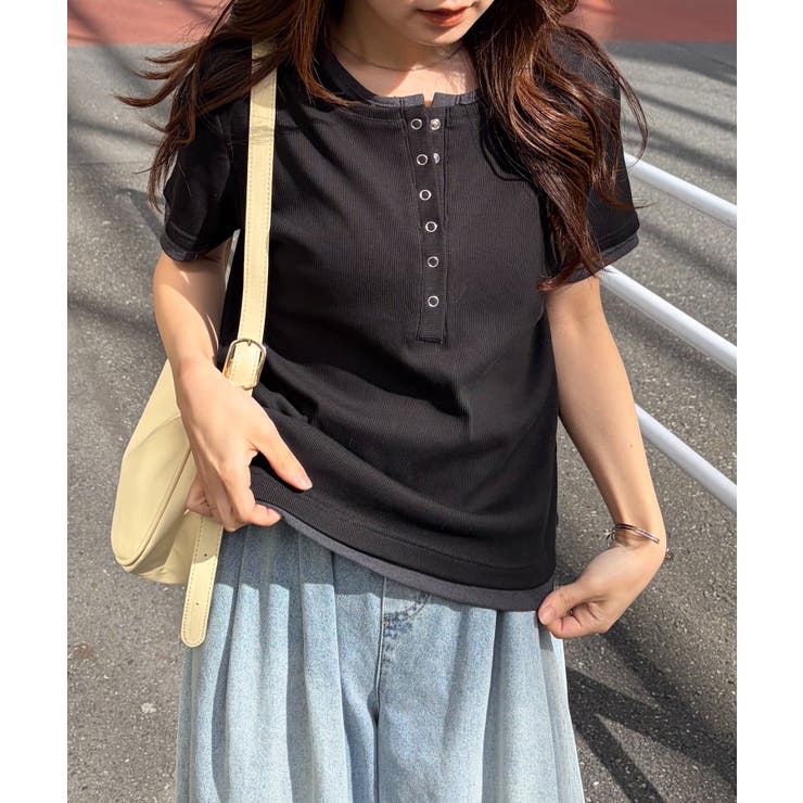 レイヤードヘンリーネックTシャツ | RANAN | 詳細画像14 