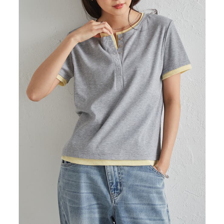 レイヤードヘンリーネックTシャツ | RANAN | 詳細画像17 
