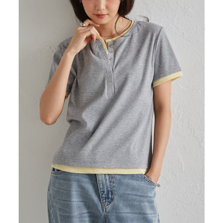 レイヤードヘンリーネックTシャツ | RANAN | 詳細画像18 