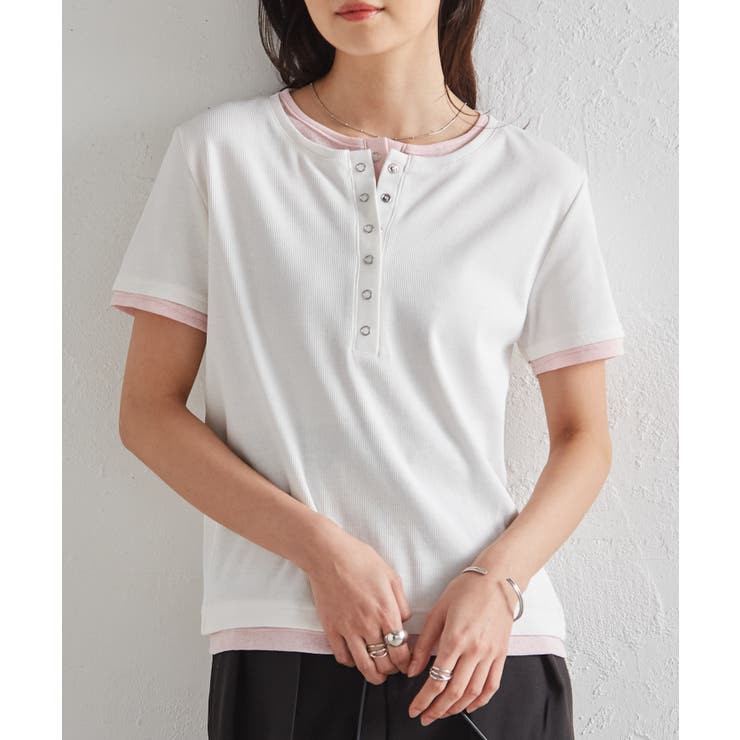レイヤードヘンリーネックTシャツ | RANAN | 詳細画像22 