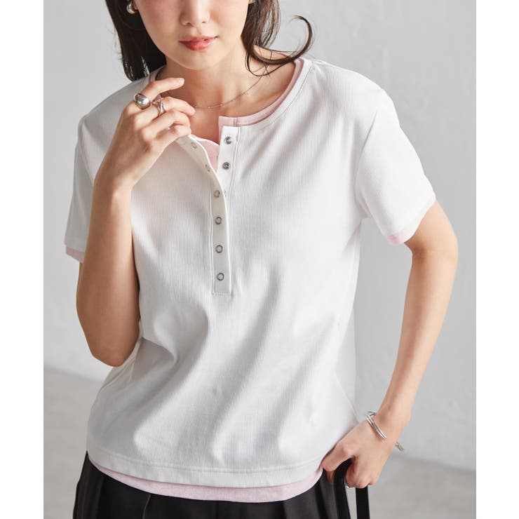 レイヤードヘンリーネックTシャツ | RANAN | 詳細画像25 