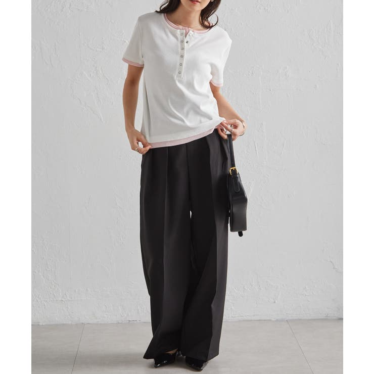 レイヤードヘンリーネックTシャツ | RANAN | 詳細画像26 