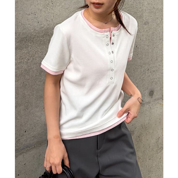 レイヤードヘンリーネックTシャツ | RANAN | 詳細画像27 