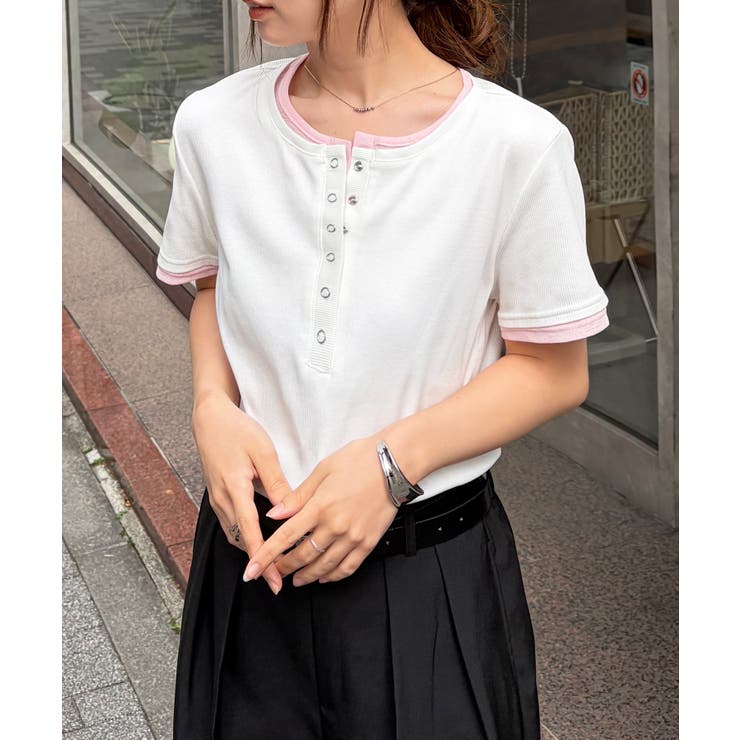 レイヤードヘンリーネックTシャツ | RANAN | 詳細画像29 