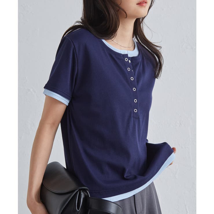 レイヤードヘンリーネックTシャツ | RANAN | 詳細画像3 