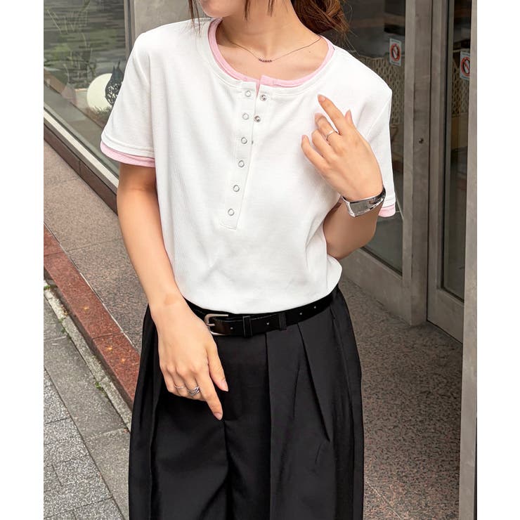 レイヤードヘンリーネックTシャツ | RANAN | 詳細画像30 