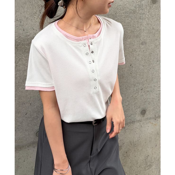 レイヤードヘンリーネックTシャツ | RANAN | 詳細画像32 