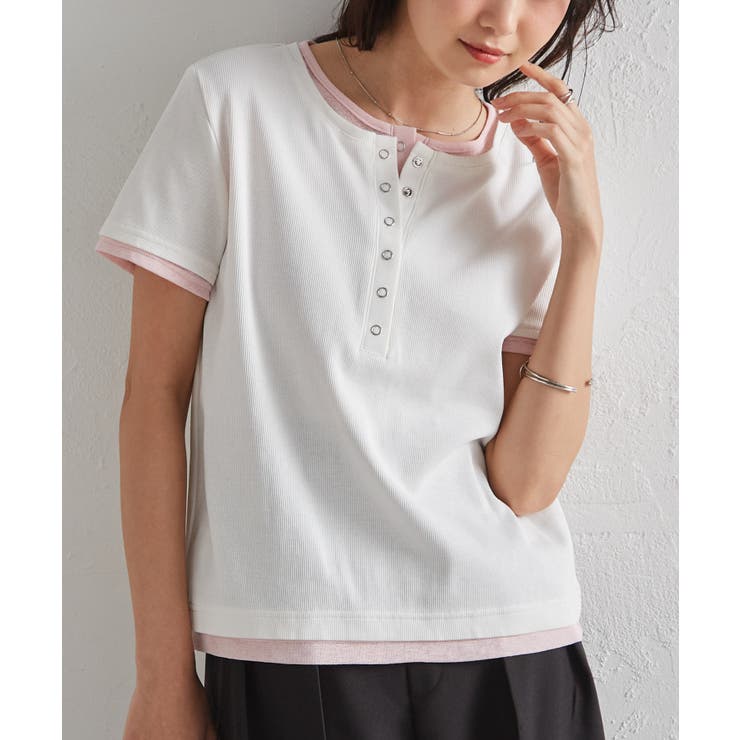 レイヤードヘンリーネックTシャツ | RANAN | 詳細画像34 