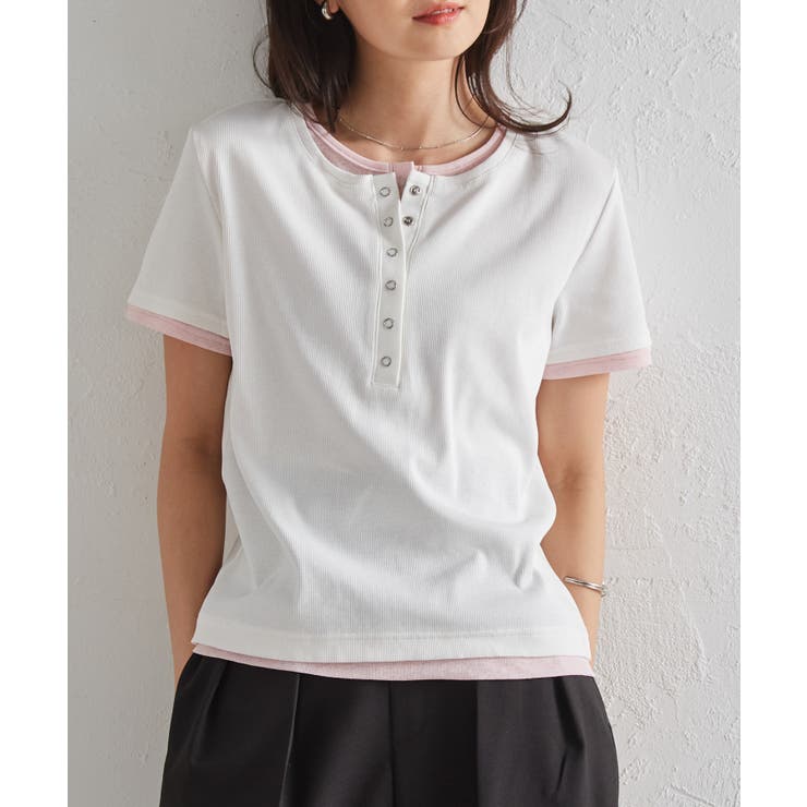 レイヤードヘンリーネックTシャツ | RANAN | 詳細画像35 