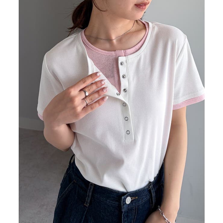 レイヤードヘンリーネックTシャツ | RANAN | 詳細画像41 