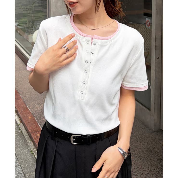 レイヤードヘンリーネックTシャツ | RANAN | 詳細画像44 