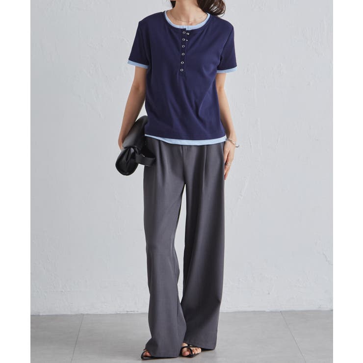 レイヤードヘンリーネックTシャツ | RANAN | 詳細画像5 