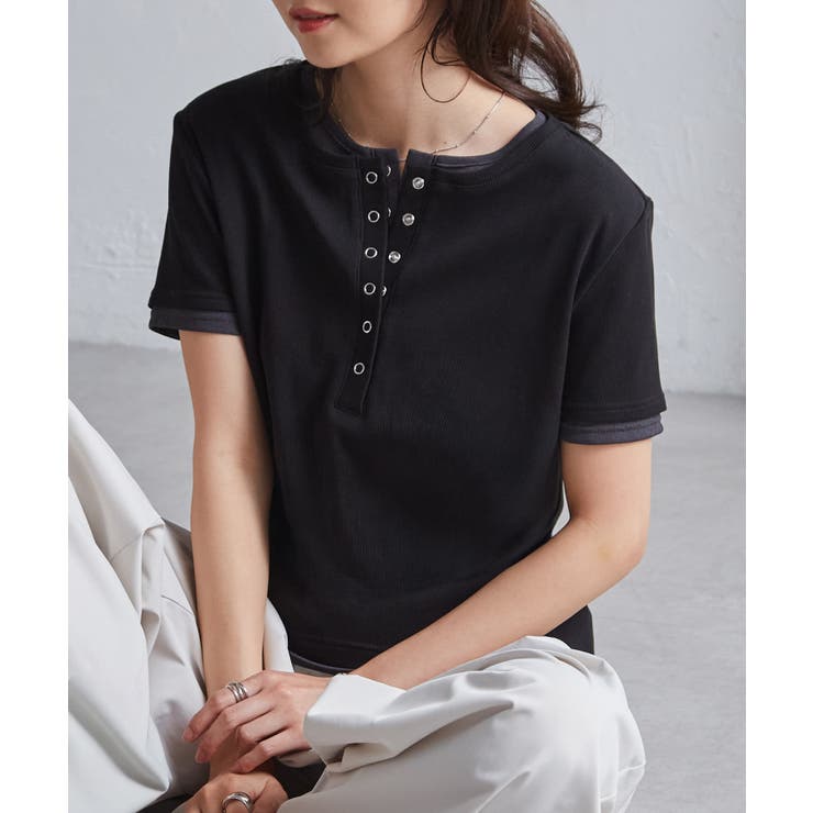 レイヤードヘンリーネックTシャツ | RANAN | 詳細画像9 