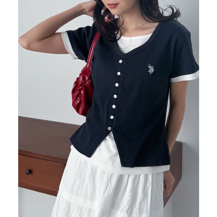 ＜U.S.POLO ASSN.＞バイカラーレイヤード風カットソーTシャツ | RANAN | 詳細画像3 