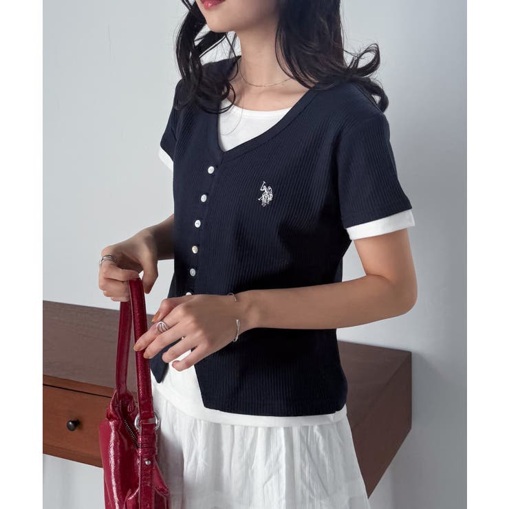 ＜U.S.POLO ASSN.＞バイカラーレイヤード風カットソーTシャツ | RANAN | 詳細画像4 