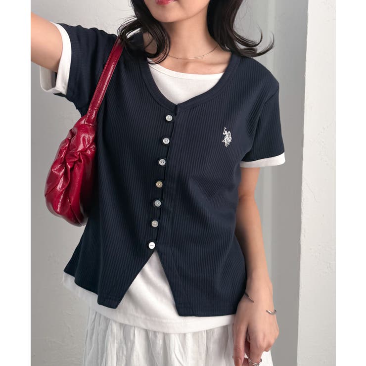 ＜U.S.POLO ASSN.＞バイカラーレイヤード風カットソーTシャツ | RANAN | 詳細画像6 