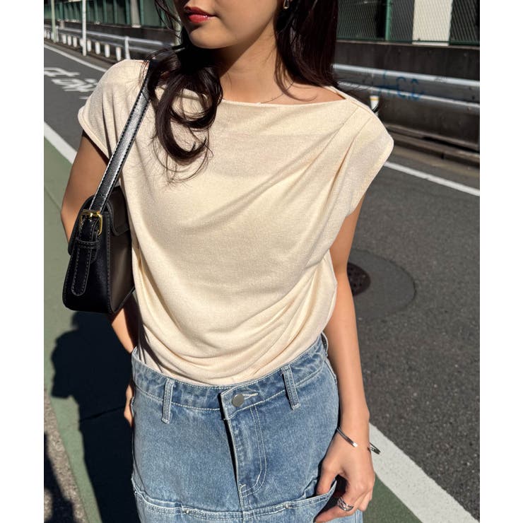 タックドレープフレンチスリーブTシャツ | RANAN | 詳細画像1 