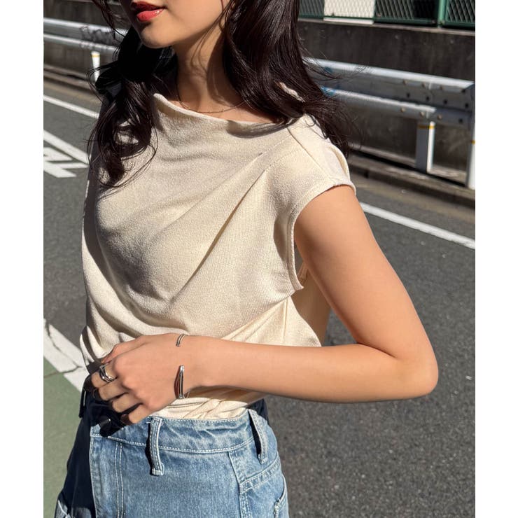 タックドレープフレンチスリーブTシャツ | RANAN | 詳細画像3 