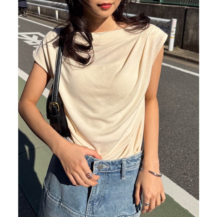 タックドレープフレンチスリーブTシャツ | RANAN | 詳細画像4 