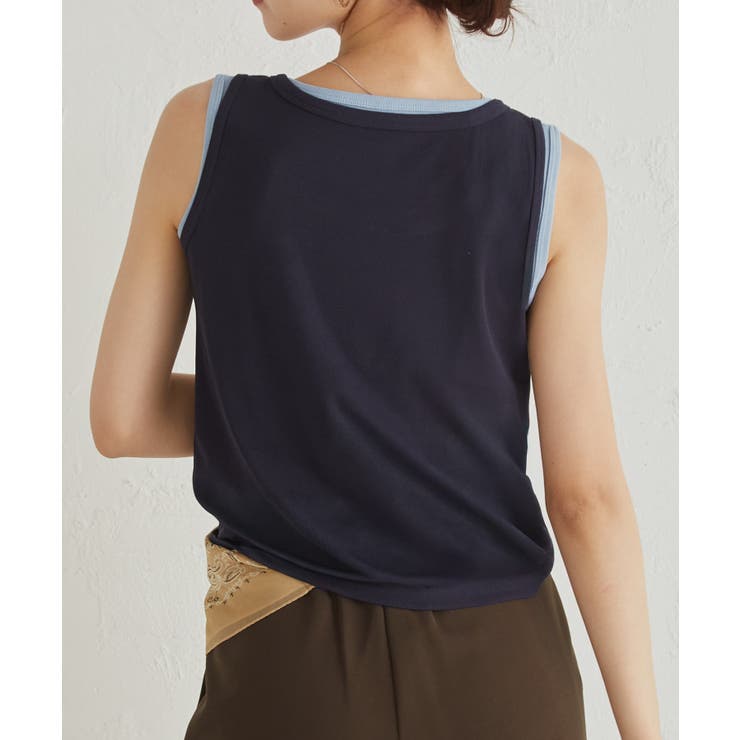 カップ付きレイヤードヘンリーネックタンクトップ | RANAN | 詳細画像20 